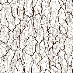 Vector seamless pattern of bark texture. Wood natural structure - obrazy, fototapety, plakaty