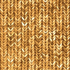 Watercolor seamless knit texture pattern. Hand painted background.