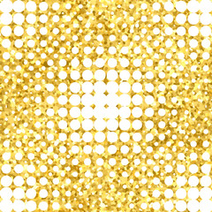 Abstract geometric seamless pattern with gold glitter texture