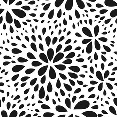 Abstract seamless drop pattern. Monochrome black and white texture. Repeating geometric simple graphic background