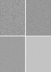 Set of Black Halftone Dots Pattern Background, A4 paper size. Vector illustration.