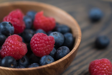 Blueberry and raspberry