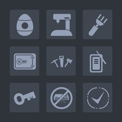 Premium set of fill icons. Such as safe, decoration, currency, hammer, air, kitchen, traditional, fashion, fabric, equipment, restaurant, egg, industry, holiday, knife, inkstone, tailor, machine, fork