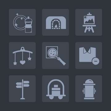 Premium set of fill icons. Such as bellboy, mop, home, fire, bucket, fireplace, bed, male, holiday, shirt, drawing, room, equipment, direction, paint, christmas, search, find, safety, red, service
