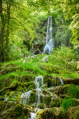 The waterfall of Bad Urach, Swabian Alb, Baden-Wuerttemberg, Germany, Europe