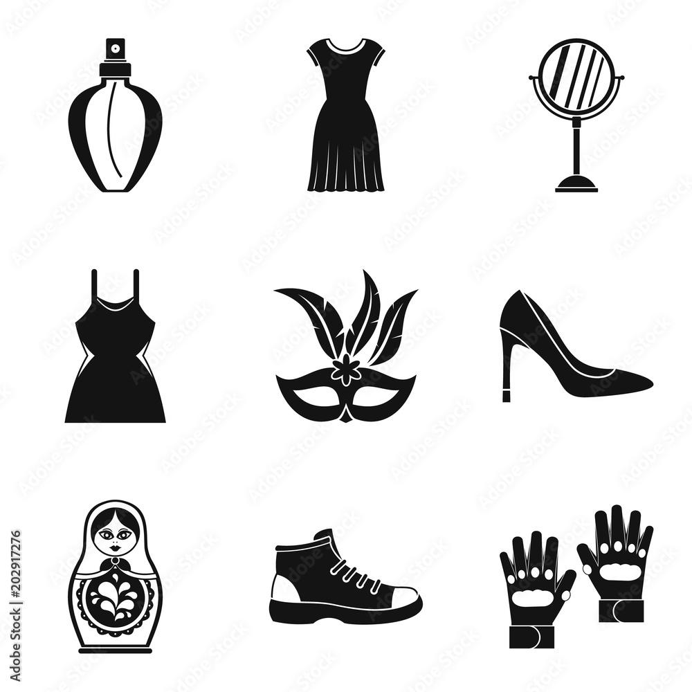 Poster retail space icons set. simple set of 9 retail space vector icons for web isolated on white backgrou