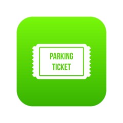 Parking ticket icon digital green for any design isolated on white vector illustration