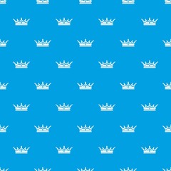 Princess crown pattern vector seamless blue repeat for any use