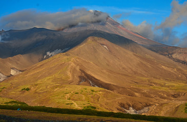 Avachinsky volcano in the Kamchatka Territory. still the current volcano, which is visible from the city of Petropavlovsk-Kamchatsky