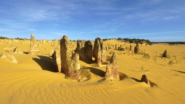 A beutiful drone shot of limestones in Monkey Mia.