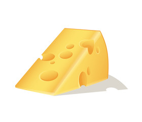 Swiss cheese block. Vector illustration