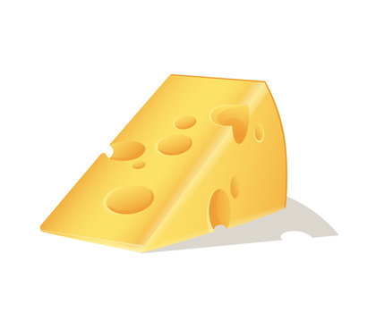 Swiss cheese block. Vector illustration
