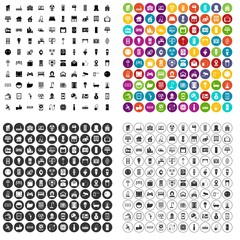 100 smart house icons set vector in 4 variant for any web design isolated on white