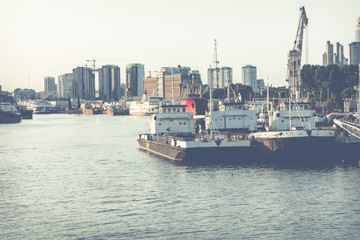 Shipyard in picturesque neighborhood of La Boca, in Buenos Aires, Argentina.