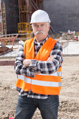 Fototapeta na wymiar senior foreman at construction site