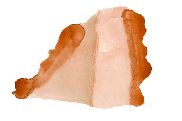 watercolor orange stain. on white background isolated