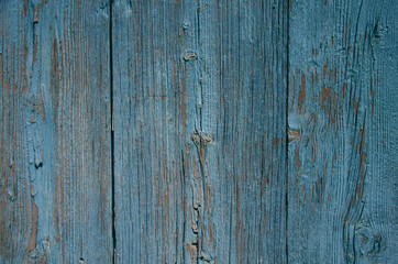 Old blue wooden texture. Wooden material surface background. Vintage grunge wood