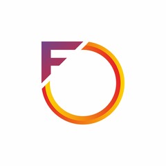 F letter logo design for company, technology and branding