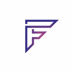 F letter logo design for company, technology and branding