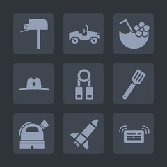 Premium set of fill icons. Such as delivery, cooking, presentation, wild, juice, western, cowboy, white, transportation, person, glass, pan, post, alcohol, automotive, communication, cold, automobile