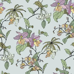 Wallpaper murals Orchidee Seamless pattern with flowers orchid