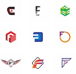 E, F, EF letter logo design for graphic, typography and creative font