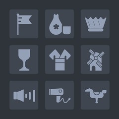 Premium set of fill icons. Such as japanese, wine, child, play, traditional, hair, royal, care, costume, king, food, energy, mill, happy, kimono, nation, country, speaker, power, hairdryer, usa, flag