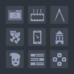 Premium set of fill icons. Such as fashion, sweet, drawing, tool, retro, metal, spring, dessert, geometry, engineering, graphic, internet, newspaper, work, divider, online, pie, sugar, instrument, fun