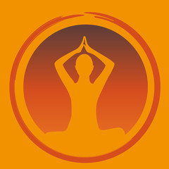meditation orange kreis