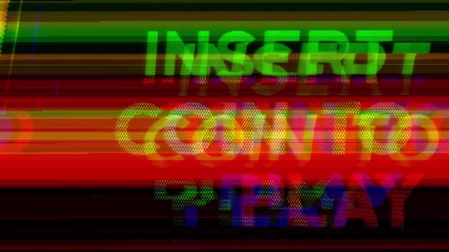 insert coin to play words from retro computer arcade game
