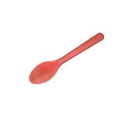 Plastic Spoons on white Background