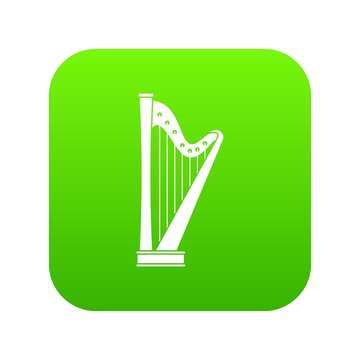 Harp icon digital green for any design isolated on white vector illustration