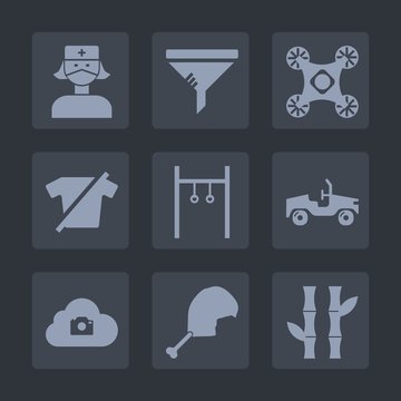 Premium set of fill icons. Such as wireless, control, hospital, filter, health, dust, radio, maintenance, shirt, car, exercise, photo, asia, chicken, medicine, dirty, cloud, repair, athlete, doctor