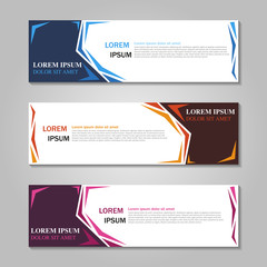 Vector abstract design web banner template. Web Design Elements - Header Design. 