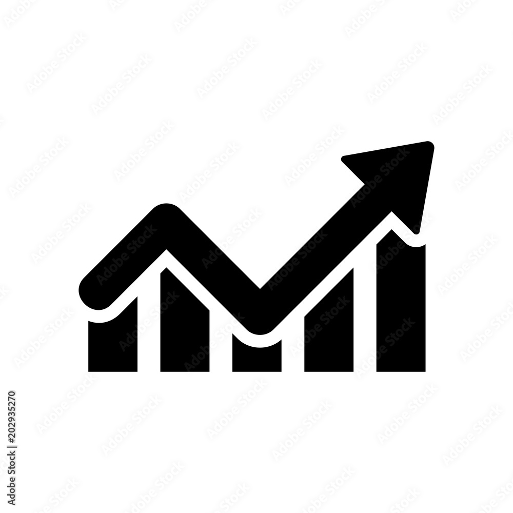 Aufkleber graph icon in trendy flat style isolated on white background. chart bar symbol for your web site des