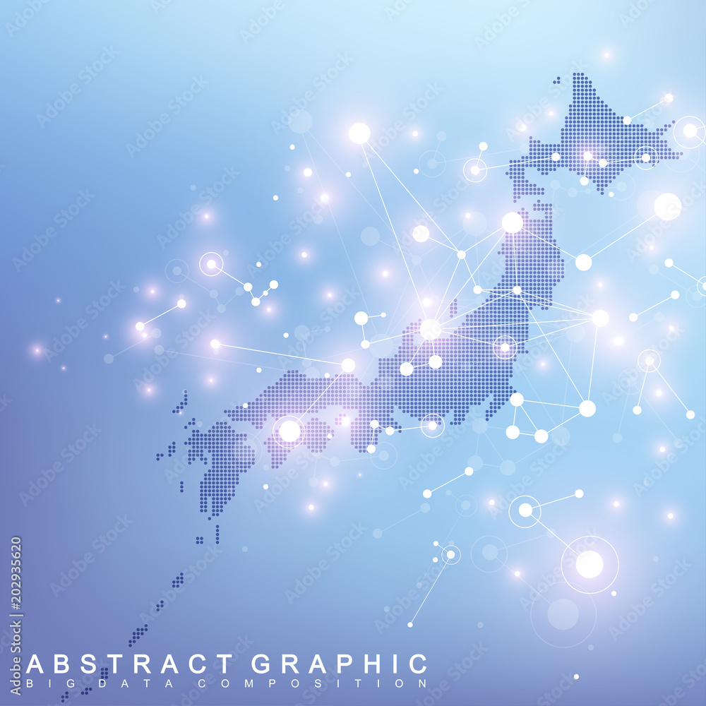 Poster abstract map of africa country global network connection. vector background technology futuristic pl
