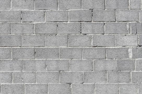 Wall of gray concrete blocks