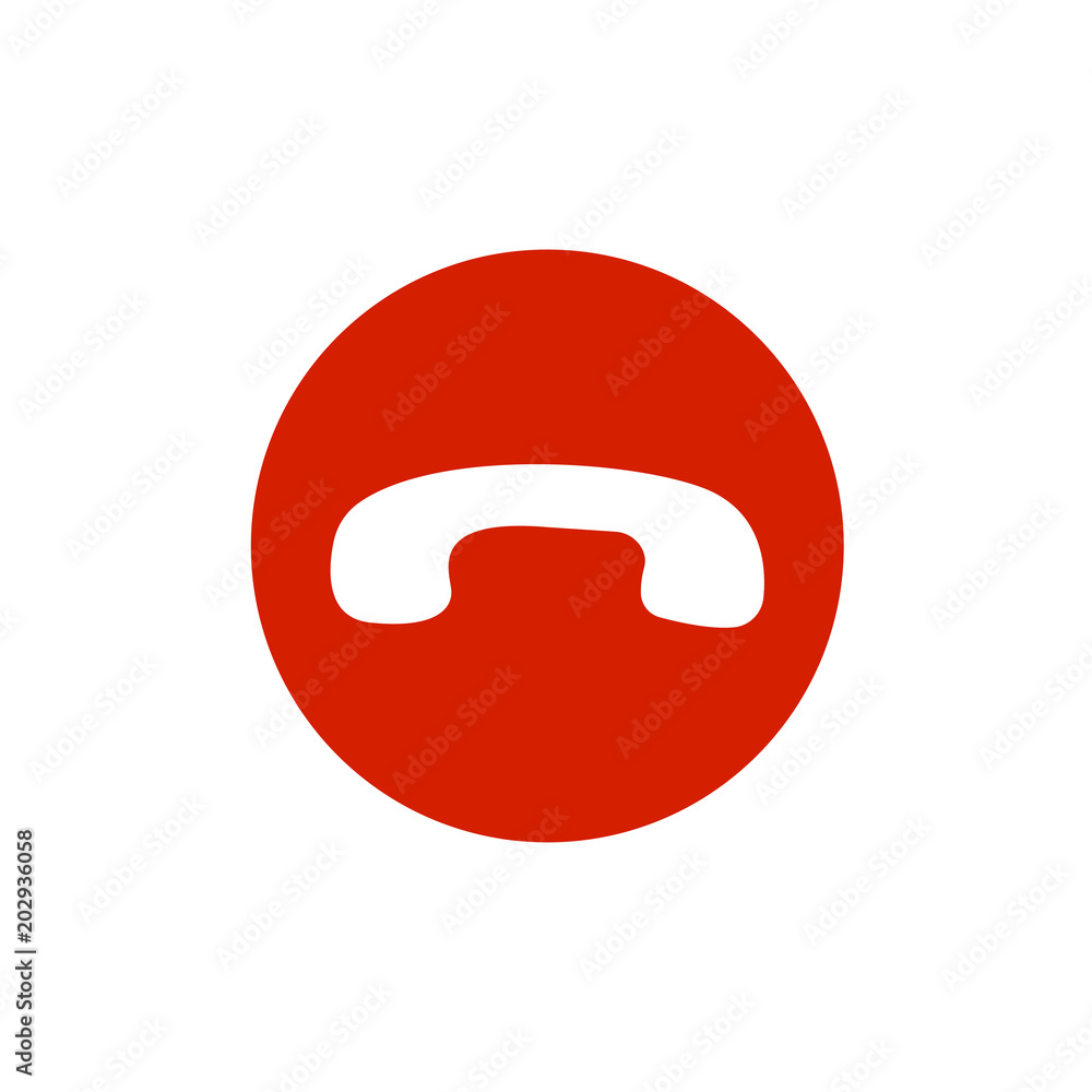 Poster the end of phone call end vector icon. flat design style.