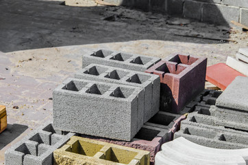 Concrete blocks for the construction of walls