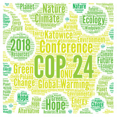 COP 24 in Katowice, Poland word cloud 