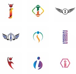 i letter logo design for graphic, typography and creative font
