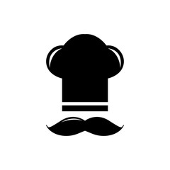 Chef hat and moustache, vector illustration