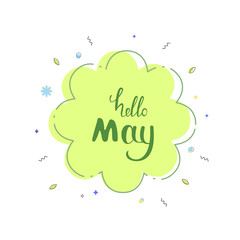 Hello May card. Vector illustration.