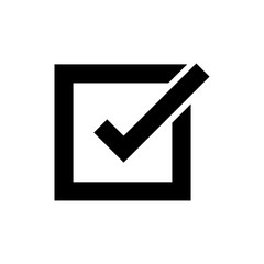 Illustration of check mark icon in square, vector illustration