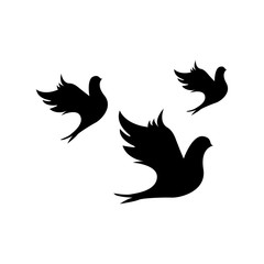 Birds Silhouettes flat icon vector.