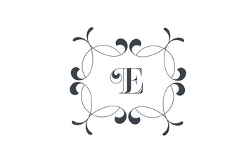 Luxury Vector Letter E Logo design. Elegant Floral Vintage Decorative Frame. © Cristina Dumitru