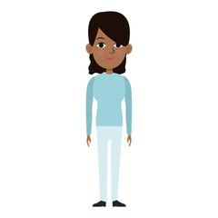 Young woman with casual clothes cartoon vector illustration graphic design