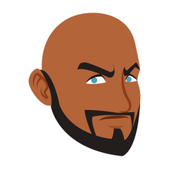 Angry man face cartoon vector illustration graphic design