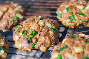 burgers on the grill