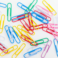 Metal paper clip isolated on a white background